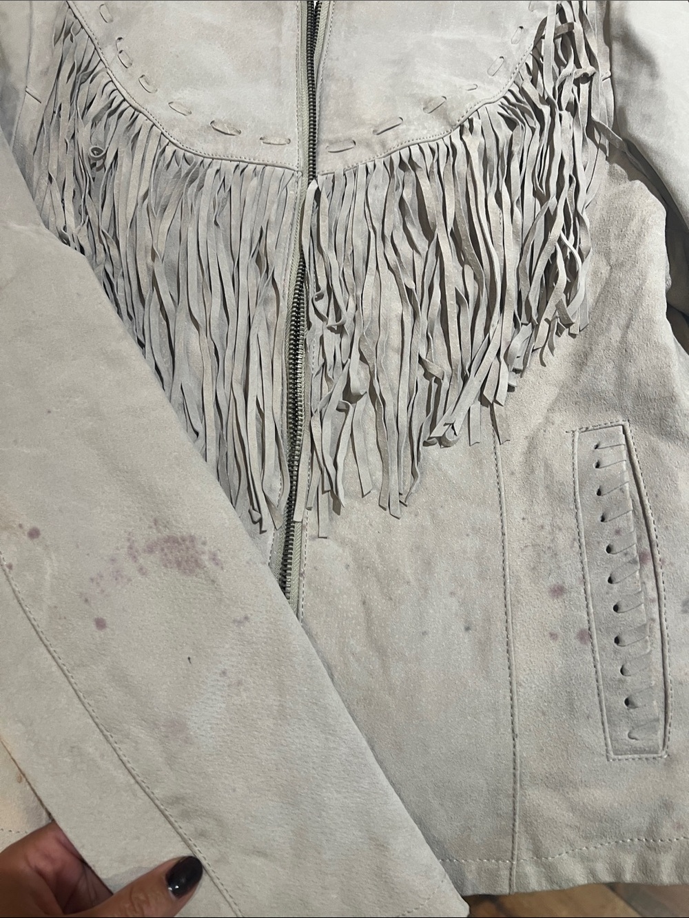 Womens Suède Fringe Jacket Medium - Picture 9 of 11